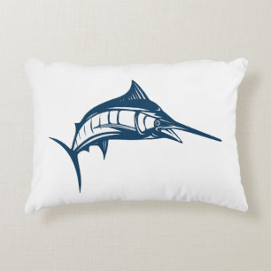 Blue Swordfish Art Decorative Cushion