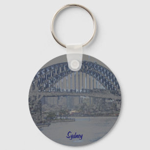 Blue Sydney Harbour Bridge Key Ring
