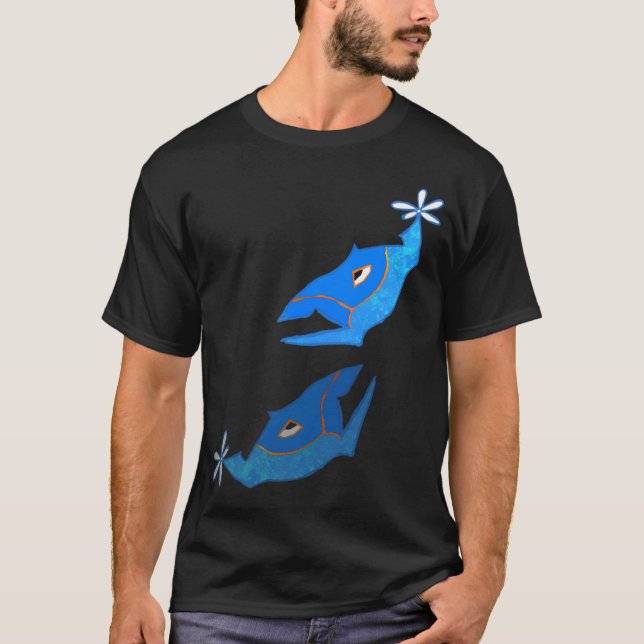 blue symmetrical fish T-Shirt (Front)
