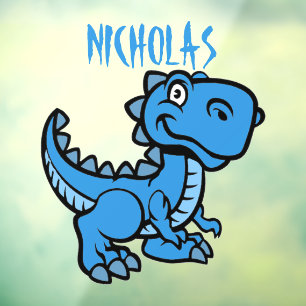 Blue T Rex Dinosaur Window Cling