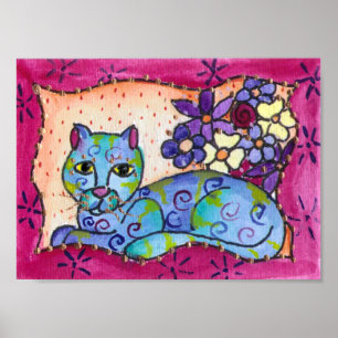 Blue Tabby Cat Poster