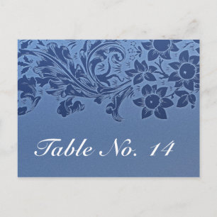 blue table number card postcard pattern