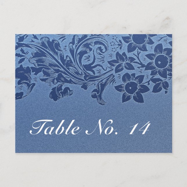 blue table number card postcard pattern (Front)