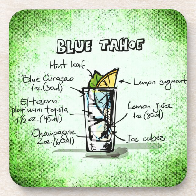 Blue Tahoe Drink Recipe Coaster (Front)