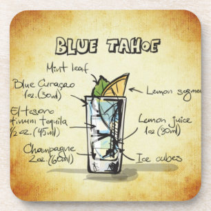 Blue Tahoe Drink Recipe Coaster