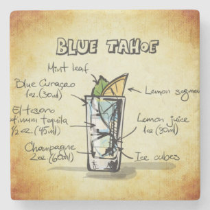 Blue Tahoe Drink Recipe Stone Coaster