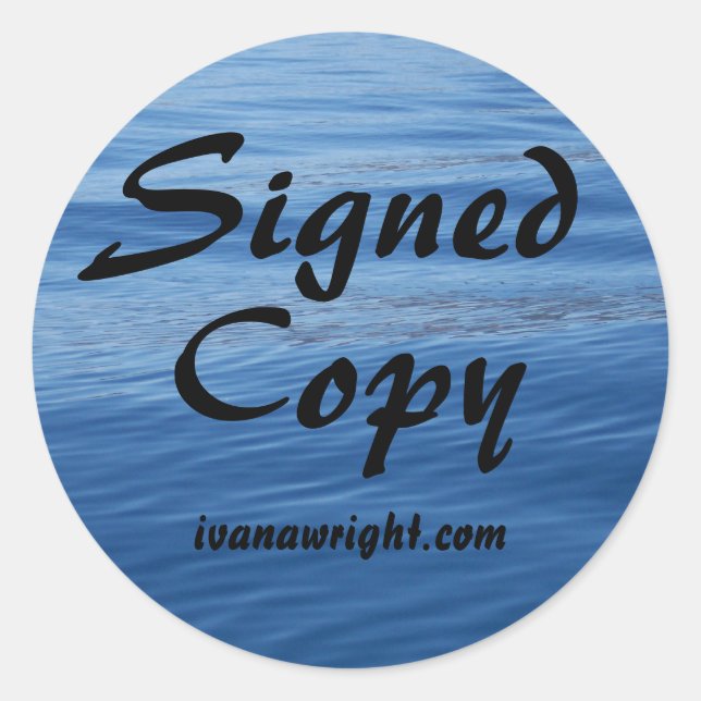 Blue Tahoe Water Photo Signed Copy with URL Classic Round Sticker (Front)