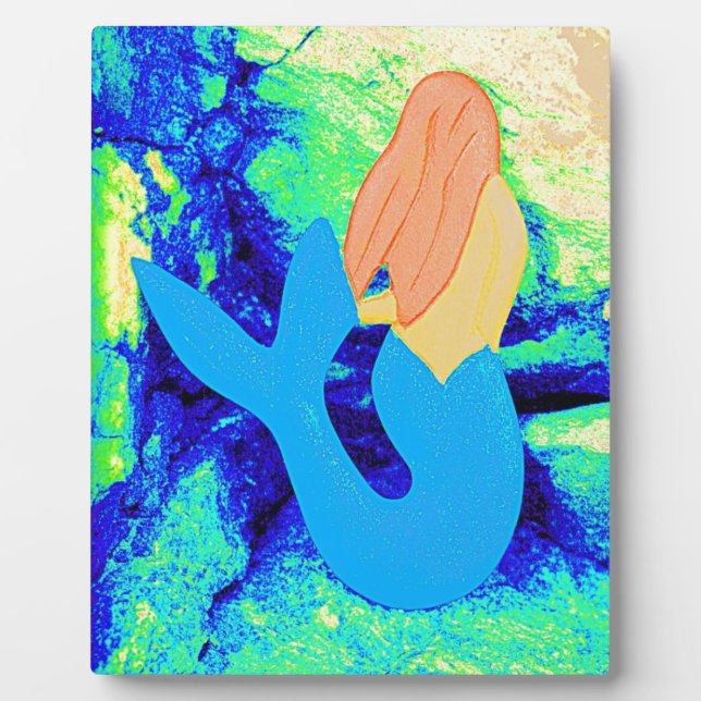 blue-tail mermaid design plaque (Front)