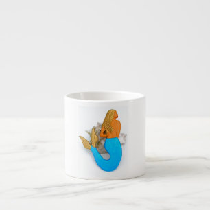 blue tail mermaid espresso cup