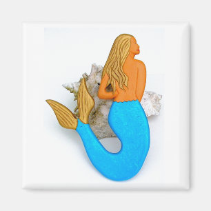 blue-tail mermaid magnet