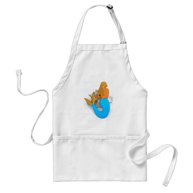 blue tail mermaid standard apron (Front)