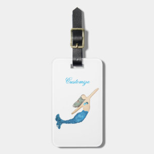 Blue-tail Mermaid Swimming Thunder_Cove Luggage Tag