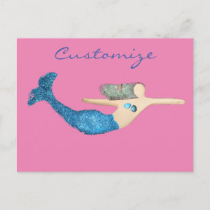 Blue-tail Mermaid Swimming Thunder_Cove Postcard