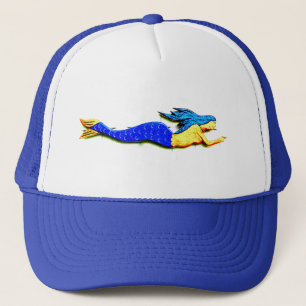 blue-tail mermaid trucker hat