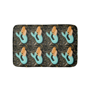 blue-tailed lookout mermaids bath mat