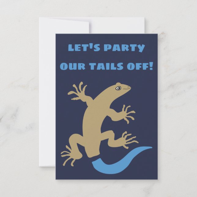 Blue Tailed Skink Personalised Party Invites (Front)