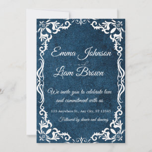 Blue Talavera Mexican Spanish Wedding Invitation