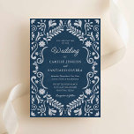 Blue Talavera Mexico Wedding Invitation<br><div class="desc">Celebrate your love with this Rustic Blue Mexican Wedding Photo Invitation. Perfect for Mexican-themed or destination weddings,  it combines elegance and authenticity in a unique blue palette. Matching items are available in our store,  Cava Party Designs.</div>