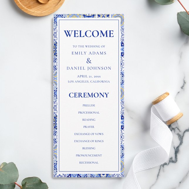 Blue Talavera Spanish Mexican Wedding Program (Creator Uploaded)