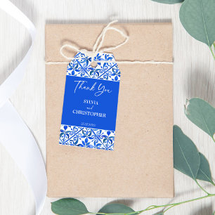 Blue Talavera Spanish tiles wedding favour Gift Tags