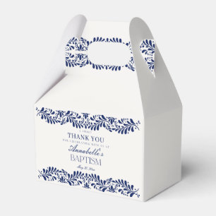 Blue Talavera Tile Fiesta Baptism Dessert Favour Box