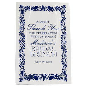 Blue Talavera Tile Fiesta Bridal Brunch Favours Medium Gift Bag
