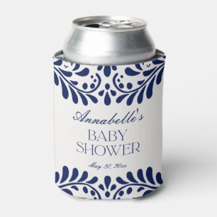 Blue Talavera Tile Spanish Fiesta Baby Shower Can Cooler