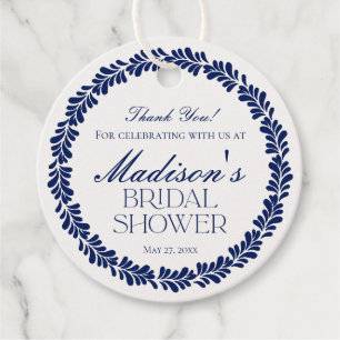 Blue Talavera Tile Spanish Fiesta Bridal Shower Favour Tags