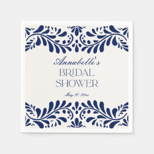 Blue Talavera Tile Spanish Fiesta Bridal Shower Napkin
