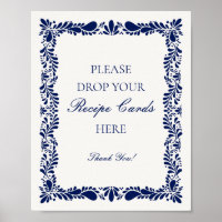 Blue Talavera Tile Spanish Share a Recipe Bridal