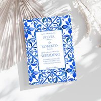 Blue Talavera tiles vintage Mexican wedding