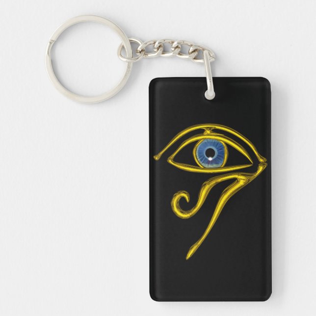 BLUE TALISMAN / EYE OF HORUS ,Black Key Ring (Front)