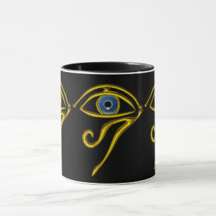 BLUE TALISMAN / GOLD HORUS EYE Black Mug