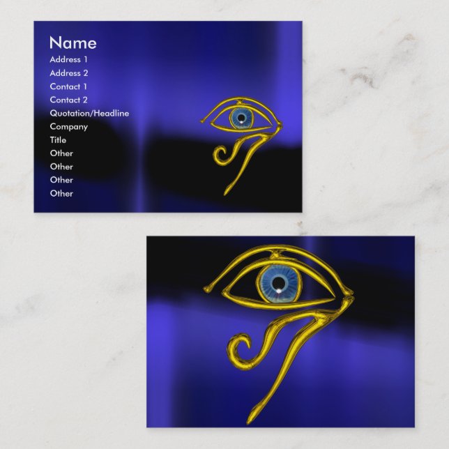 BLUE TALISMAN / GOLD HORUS EYE BUSINESS CARD (Front/Back)