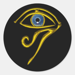 BLUE TALISMAN / GOLD HORUS EYE CLASSIC ROUND STICKER