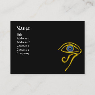 BLUE TALISMAN,GOLD HORUS EYE Divinity Black Yellow Business Card