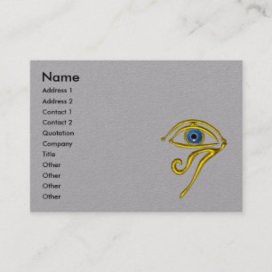 BLUE TALISMAN Gold Horus Eye, Grey Paper Business Card