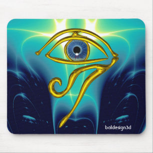 BLUE TALISMAN / GOLD HORUS EYE MOUSE MAT