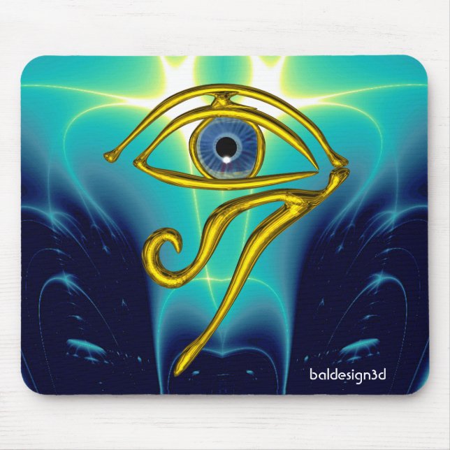BLUE TALISMAN / GOLD HORUS EYE MOUSE MAT (Front)