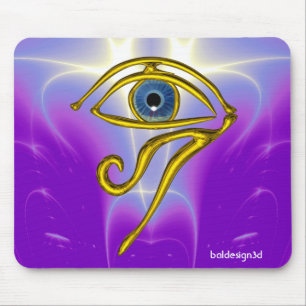 BLUE TALISMAN / GOLD HORUS EYE MOUSE MAT