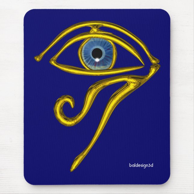 BLUE TALISMAN / GOLD HORUS EYE MOUSE MAT (Front)