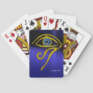 BLUE TALISMAN, Gold Horus Eye  Playing Cards