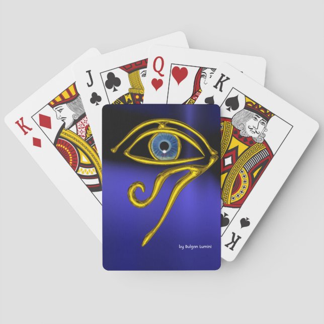 BLUE TALISMAN, Gold Horus Eye  Playing Cards (Back)