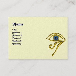 BLUE TALISMAN / GOLD HORUS EYE Purple Cream Pearl Business Card