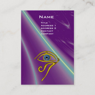 BLUE TALISMAN,GOLD HORUS EYE Purple Violet Green Business Card