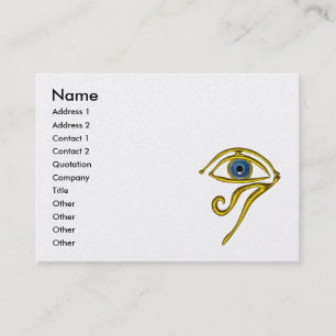 BLUE TALISMAN, GOLD HORUS EYE White Pearl Business Card