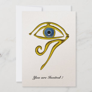 BLUE TALISMAN,gold metallic paper Invitation
