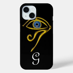 BLUE TALISMAN / HORUS EYE MONOGRAM Black iPhone 15 Case