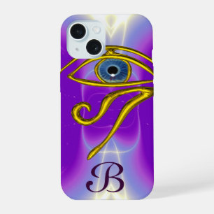 BLUE TALISMAN MONOGRAM Pink Fuchsia Purple iPhone 15 Case