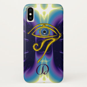 BLUE TALISMAN MONOGRAM  Violet Purple White iPhone X Case
